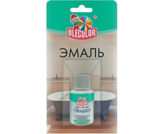 Эмаль акриловая для эмалированных поверхностей OLECOLOR глянцевая, 30 гр 4300004198 