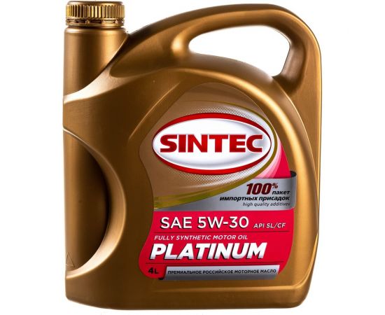 Моторное масло Sintec 5W-30 Platinum SL/CF, 4 л, синтетическое 