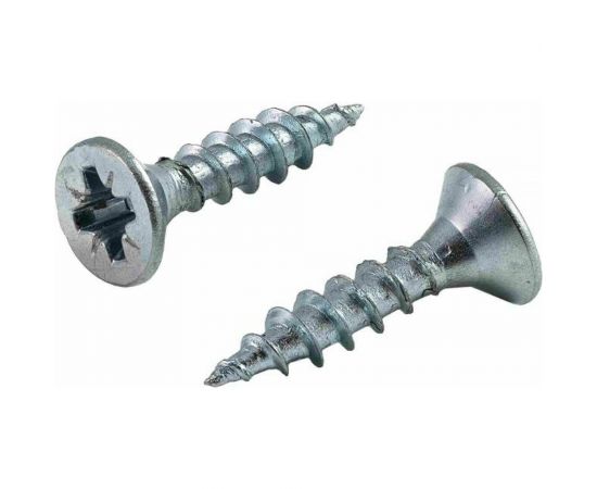 Универсальный саморез КВАДРА 3x10 белый, потайная голова, цинк, уп. 30 шт. 303010308120 