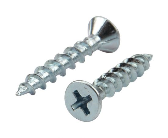 Оконный саморез KRANZ острый 4,1x25 белый цинк 500 шт. KR-01-3721-002 