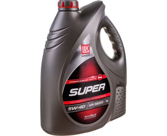 Моторное масло Лукойл СУПЕР полусинтетическое SAE 5W-40, API SG/CD, 5 л 3472601 