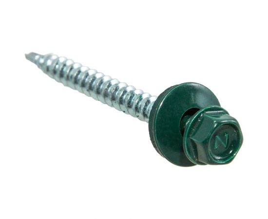 Кровельные саморезы с буром Стройбат 4,8x35 темно-зеленый 100 шт. 203621 