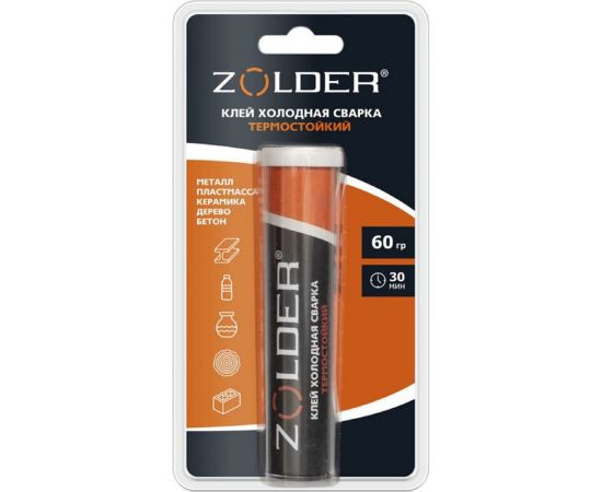 Клей холодная сварка ZOLDER Термостойкий 60 гр ЭК000140559 – изображение 2