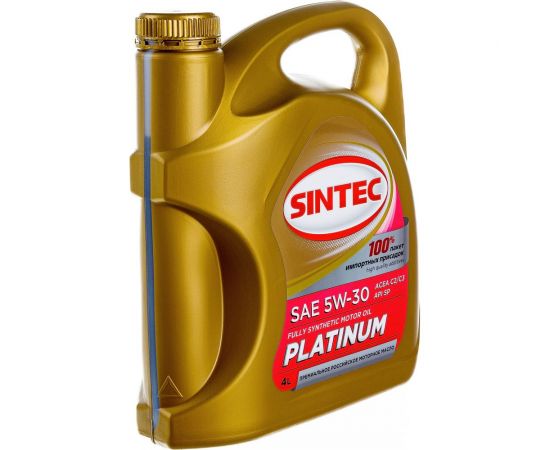 Моторное синтетическое масло Sintec PLATINUM SAE 5W-30 API SP, ACEA C2/C3, 4 л 801993 – изображение 2