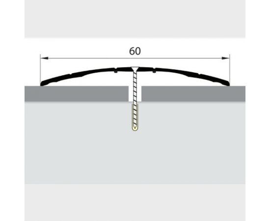 Широкий стык РУССКИЙ ПРОФИЛЬ 60 мм, 1.8 м, алюминий, 10 штук 4607130273098 – изображение 2