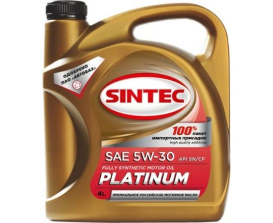 Моторное масло Sintec 5W-30 Platinum SL/CF, 4 л, синтетическое – изображение 2
