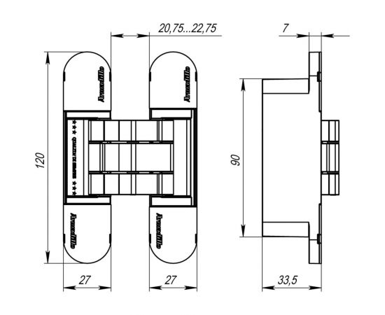 Петля скрытой установки ARMADILLO 12060UN3D SC с 3D-регулировкой, матовый хром, 2 шт. TECH 43377 – изображение 2