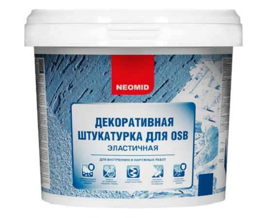 Штукатурка декоративная эластичная для плит OSB ""Короед"" (16 кг; светло-зелёный) Neomid Н-Короед-16/све – изображение 2