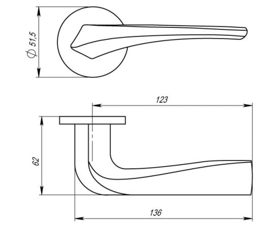 Раздельная ручка ARMADILLO FLAME URS CP-8 хром 39227 – изображение 2