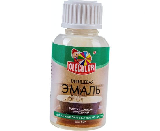 Эмаль акриловая для эмалированных поверхностей OLECOLOR глянцевая, 30 гр 4300004198 – изображение 2