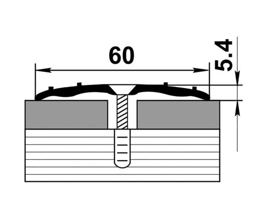 Порог прямой алюминиевый ЛУКА (60 мм, 0,9 м, порошковое покрытие, Бамбук) УТ000001511 – изображение 2