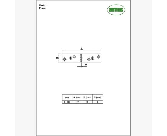 Крепежная пластина Amig покрытие цинк 1-120 – изображение 2