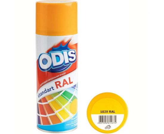 Краска-спрей ODIS standart RAL дынно-желтый 1028ral – изображение 2