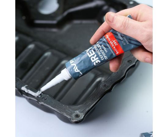 Герметик-прокладка LAVR серый, высокотемпературный, 85 г Ln1739 – изображение 2