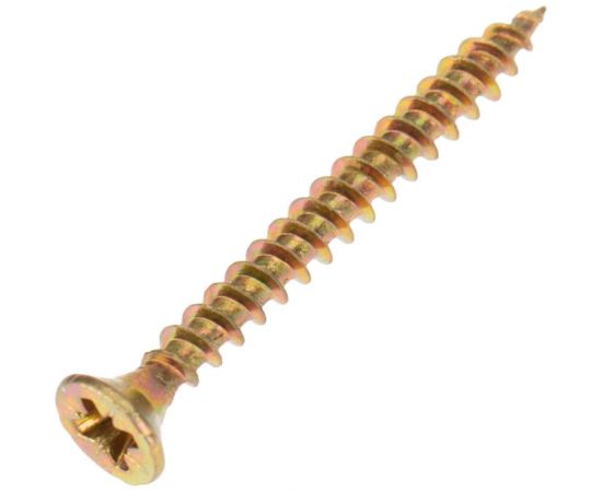 Универсальный саморез KRANZ 3,5x35, желтый цинк, 25 шт. 1111-3535-5 – изображение 3