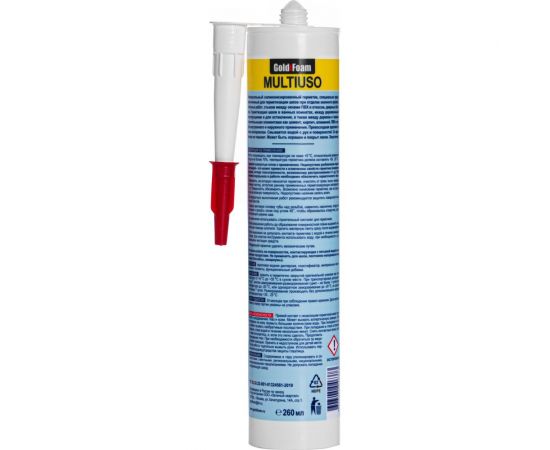 Герметик Акрил-Силикон GoldiFoam MULTIUSO белый 260 мл GF_mult – изображение 3