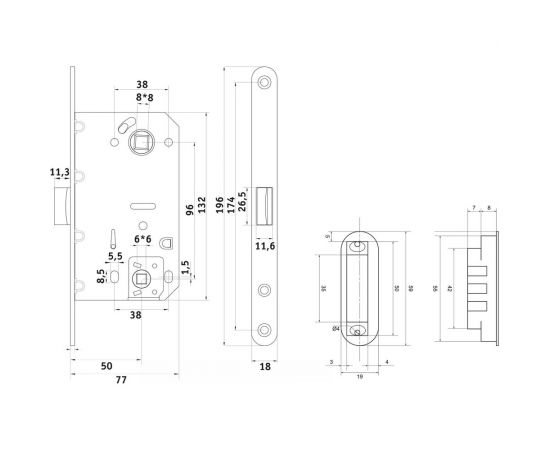 Межкомнатный магнитный замок Palladium 600-M AB СТ-00000954 – изображение 3