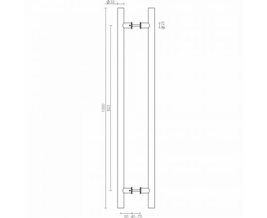 Дверная ручка-скоба PALIDORE PH-2200/32/825/1000/INOX/M8х140 98761192 – изображение 4