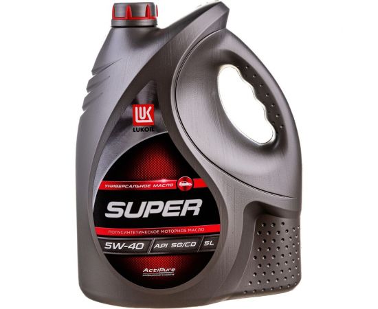Моторное масло Лукойл СУПЕР полусинтетическое SAE 5W-40, API SG/CD, 5 л 3472601 – изображение 4