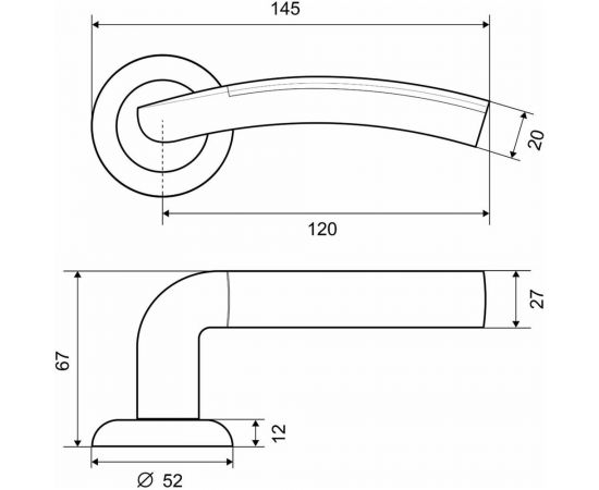 Дверная ручка Palladium A Bruno-M AB 00011348 – изображение 5