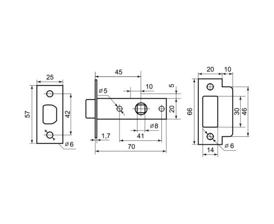 Межкомнатная защелка Palladium 100 PN 00011594 – изображение 5