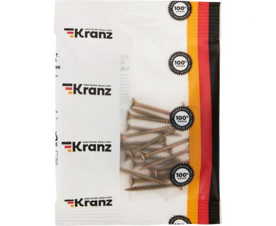 Универсальный саморез KRANZ 3,5x35, желтый цинк, 25 шт. 1111-3535-5 – изображение 6