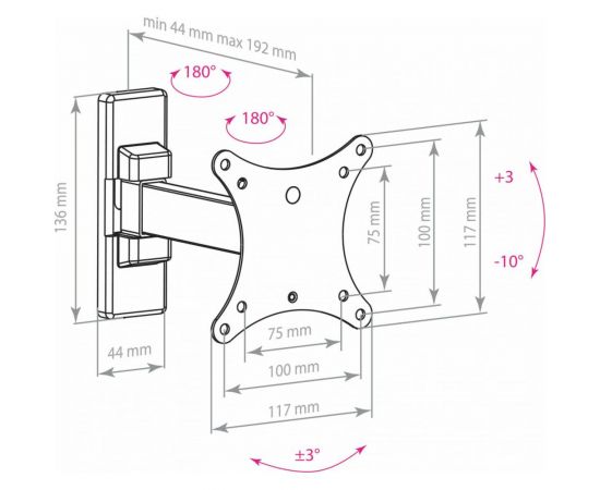 TV кронштейн Arm media MARS 1 black 10180 – изображение 9