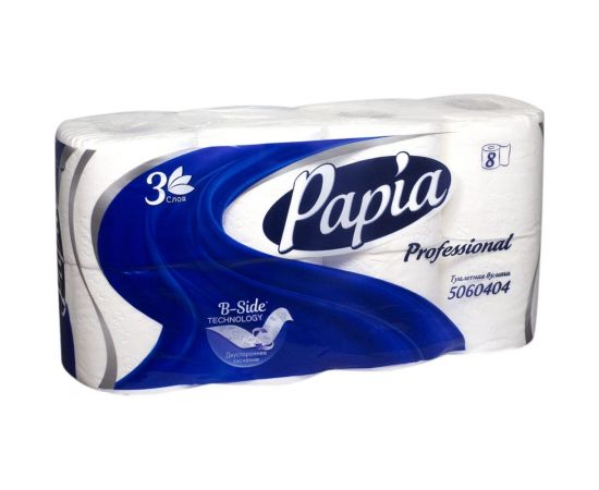 Туалетная бумага FOCUS 3-слойная, 8 рулонов в упаковке, с тиснением, белая H-5036905 