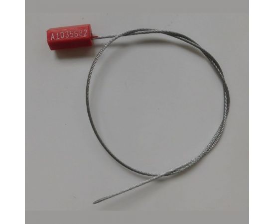 Тросовая пломба Пломба.Ру D1,8 мм., L500 мм. Цвет красный 10 шт. Призма 1006006 