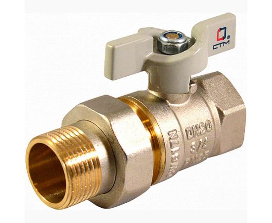 Шаровой кран СТМ СТАНДАРТ 3/4"", с накидной гайкой, бабочка CWAFM034 