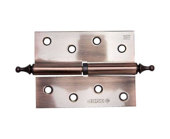 Дверная разъемная петля Зубр Эксперт 1 подшипник цвет старая медь AC правая с крепежом 100x75x2.5 мм 2 шт. 37605-100-6R 