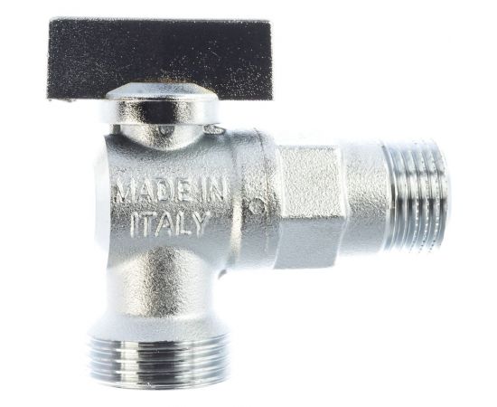 Шаровой кран FORNARA угловой, латунь, хpом, бабочка, Н-Н, 1/2х3/4 10976 