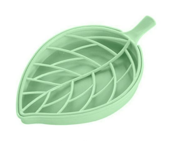 Мыльница SANTRADE Лист с поддоном, зеленый 0585 