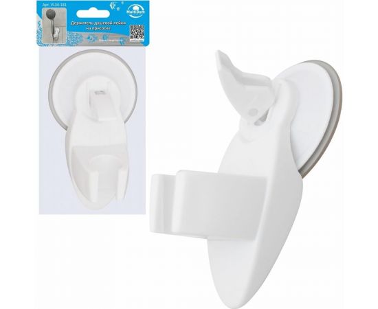 Держатель душевой лейки МУЛЬТИДОМ на присоске, размер 7x13x6 см VL34-181 