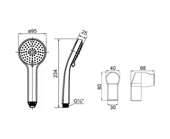 Душевой гарнитур с держателем Milardo 270 2703F95M16 – изображение 2