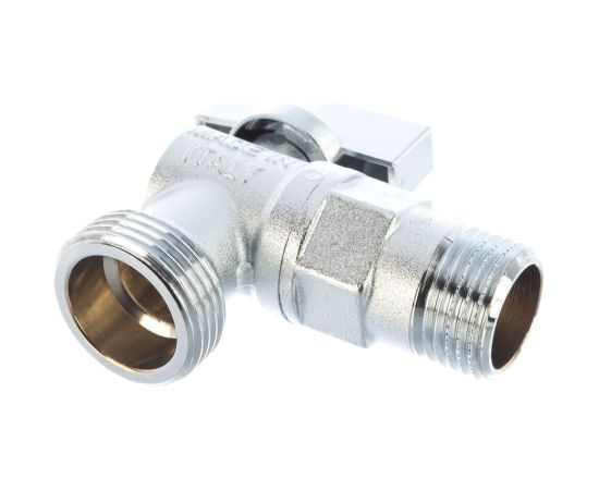 Шаровой кран FORNARA угловой, латунь, хpом, бабочка, Н-Н, 1/2х3/4 10976 – изображение 2