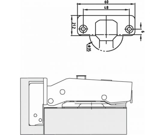 Накладная петля с доводчиком Mebax MF Prima Clip-on мягкий ход, 2 шт. 10300 00-00001327 – изображение 2