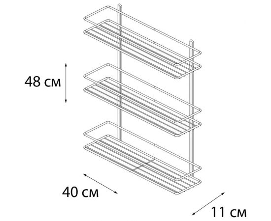 Прямая полка FIXSEN трехэтажная, хром FX-730-3 – изображение 3