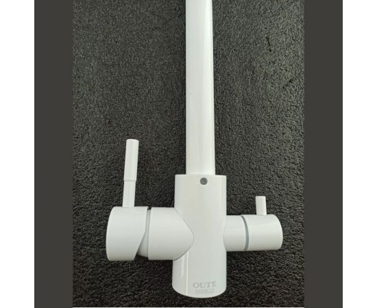 Смеситель для кухни OUTE 370 мм однорычажный, белый, со встроенным краном под питьевую воду, нержавеющая сталь T60203CK – изображение 3