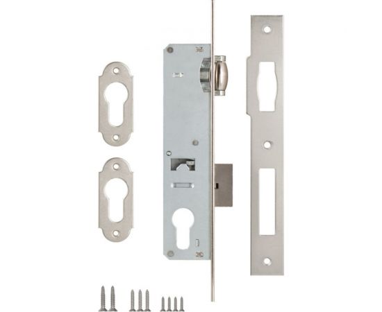 Корпус узкопрофильного замка с роликовой защёлкой KALE KILIT 155 (30 мм) w/b никель 8184 – изображение 3