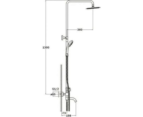 Смеситель для ванны и душа с лейкой "Тропический дождь" G-Lauf ZAP16-A090 – изображение 4