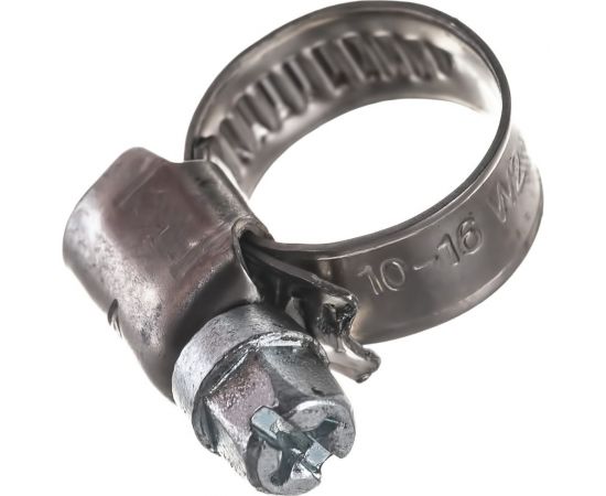 Обжимной хомут Госкреп 9 мм, нержавеющая сталь, 10-16 мм, 2 шт. 11-0013770 – изображение 4