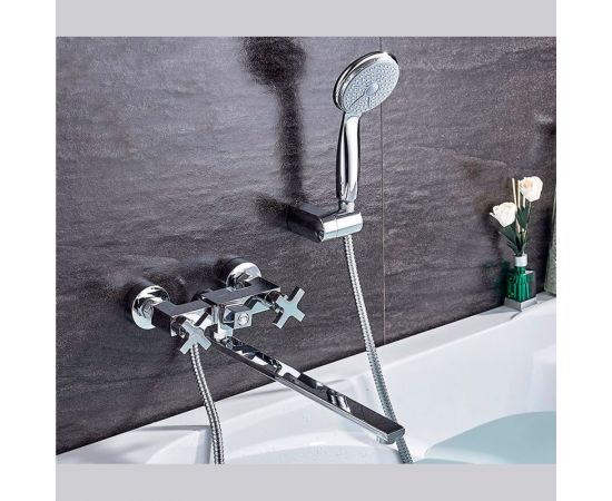 Смеситель для ванны LEDEME излив L35F-2, дивертор в корпусе, керамика L2584 65668 – изображение 5