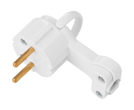 Угловая плоская вилка Bylectrica с откидным кольцом, без земли, 6А, В6-060 