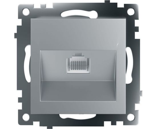 1-местная компьютерная розетка STEKKER RJ-45 (механизм), GLS00-7107-03, серия Катрин, серебро 39585 