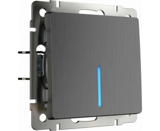 Одноклавишный выключатель WERKEL с подсветкой, графит, рифленый W1110104 a050749 