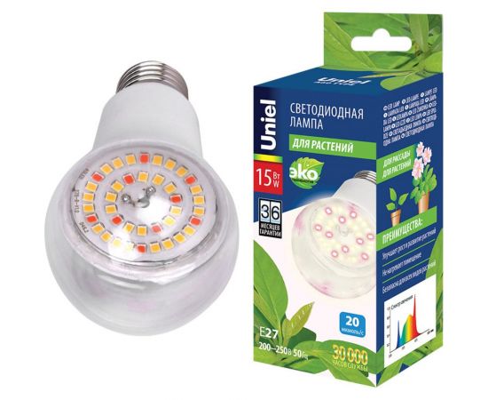 Светодиодная лампа Uniel 15W, SPFB, E27, CL PLP30WH LED-A60 UL-00007405 