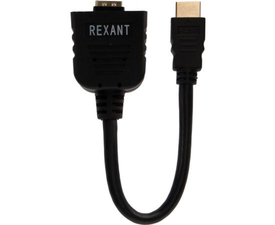 Разветвитель REXANT штекер HDMI - 2 гнезда HDMI с проводом, черный 17-6832 