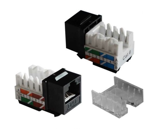 Вставка Keystone RJ-45 TWT категория 6, черная, 90 градусов, -OK45UTP/6-BK 