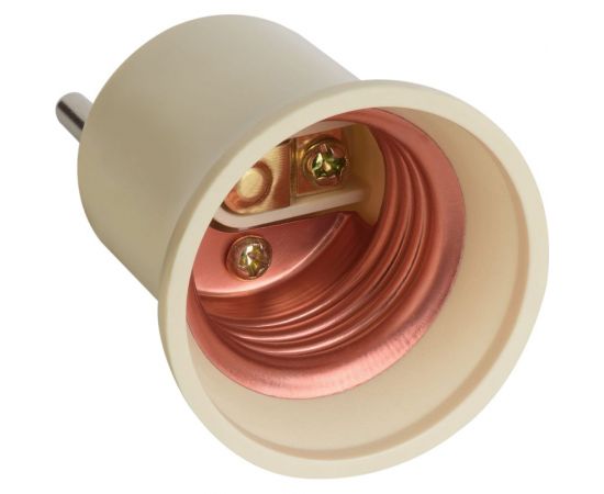 Карболитовый переходник REV вилка-Е27 белый 24637 4 